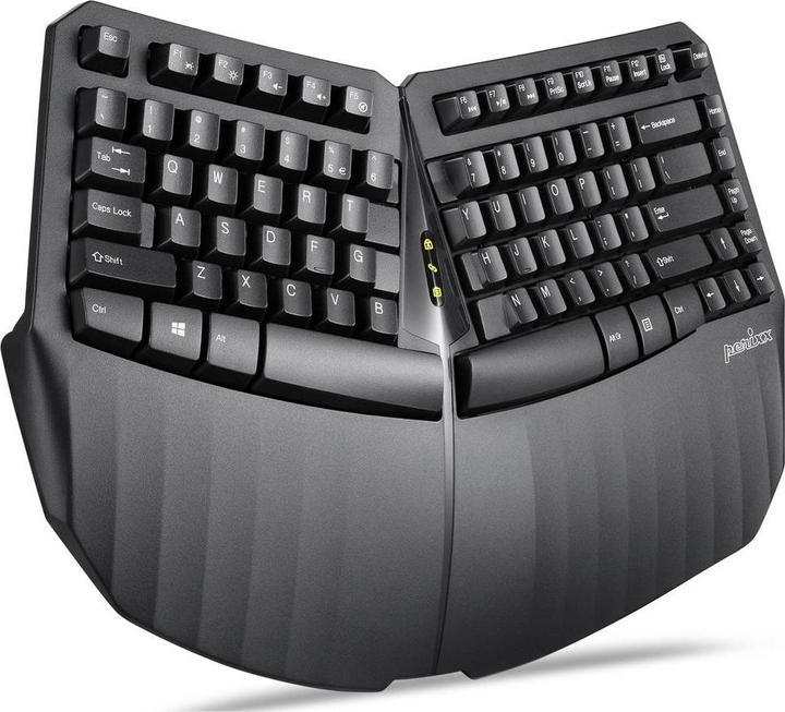 Produktbild Perixx PERIBOARD-613 DE B, Kabellose kompakte ergonomische Tastatur, schwarz (DE, Kabellos)