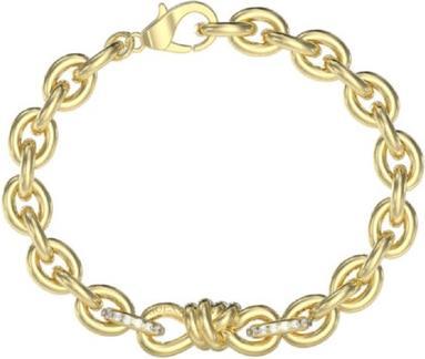 Guess Modern Love JUBB04006JWYG bold gold-plated bracelet - Length: 19 cm (19 cm, Kristall, Stahl)