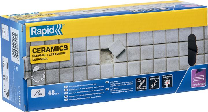Actual product image Rapid Ceramic glue sticks Ø12x190mm 48 pieces