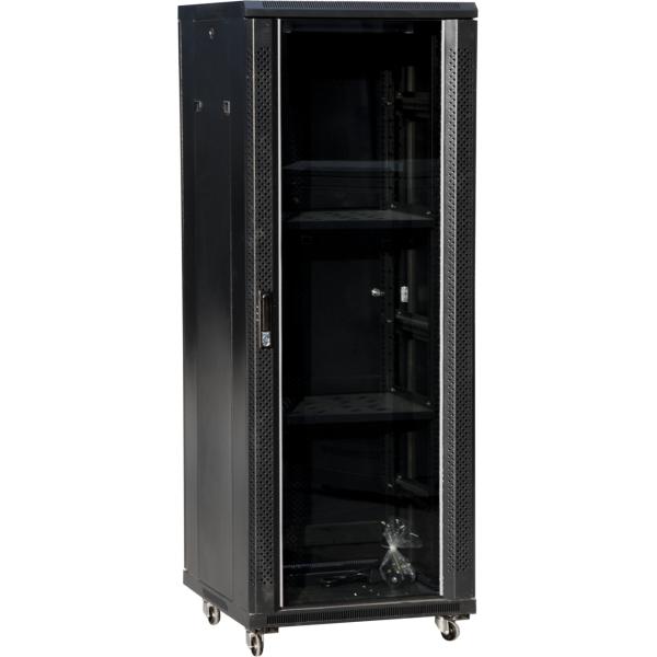 Alantec SS-32U-600-800-01-C Rack Freistehendes Gestell (32 HE, 19 Zoll Rack), Serverschrank, Schwarz