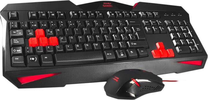 Produktbild Mars Gaming MCP1 Tastatur Schwarz, Rot (US, Kabelgebunden)