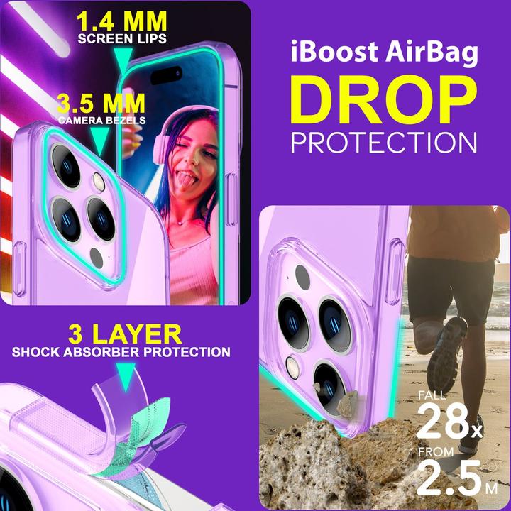 Actual product image Nalia Clear Transparent Neon Silicone Sleeve (Apple iPhone 15 Pro Max)