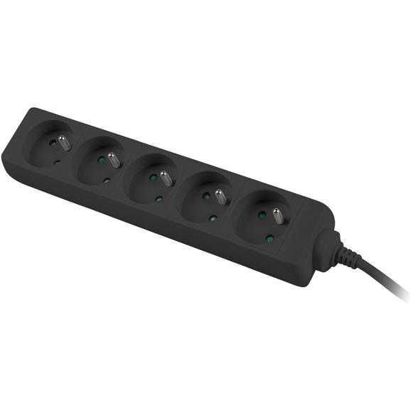 Lanberg, Steckdosenleiste, PS0-05E-0150-BK Verlängerungskabel 5 AC-Ausgänge Indoor (5 x, CEE 7/5, 1.50 m)
