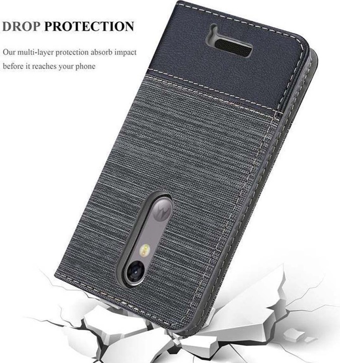 Produktbild Cadorabo Book Jeans Optik Cover (Motorola Moto X3)