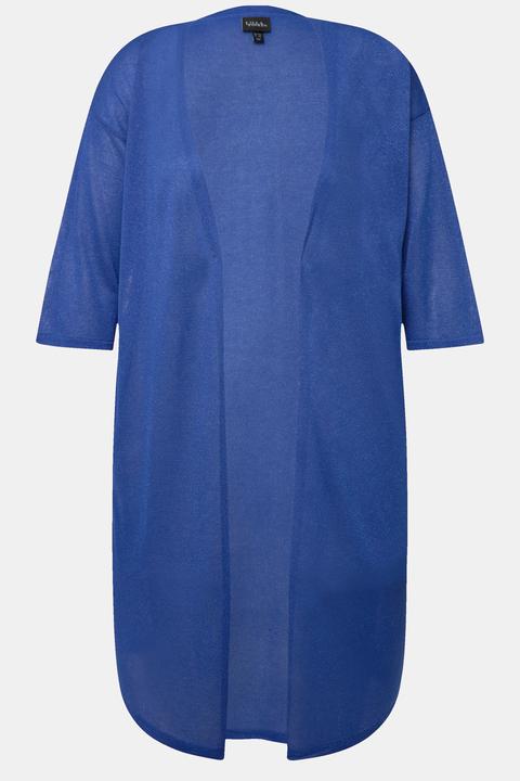 Produktbild Ulla Popken Strickjacke, Glitter, offene Form, V-Ausschnitt (50, 52)