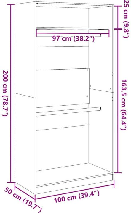Produktbild vidaXL Kleiderschrank (100 x 50 x 200 cm)