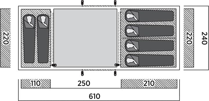 Produktbild Easy Camp Leka Twin (Tunnelzelt, 13.40 kg, 6 Personen)