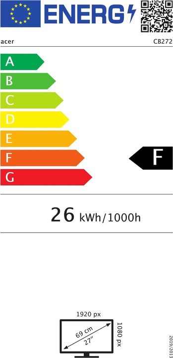 Energie-Label Acer CB272smiprx (1920 x 1080 Pixel, 27")