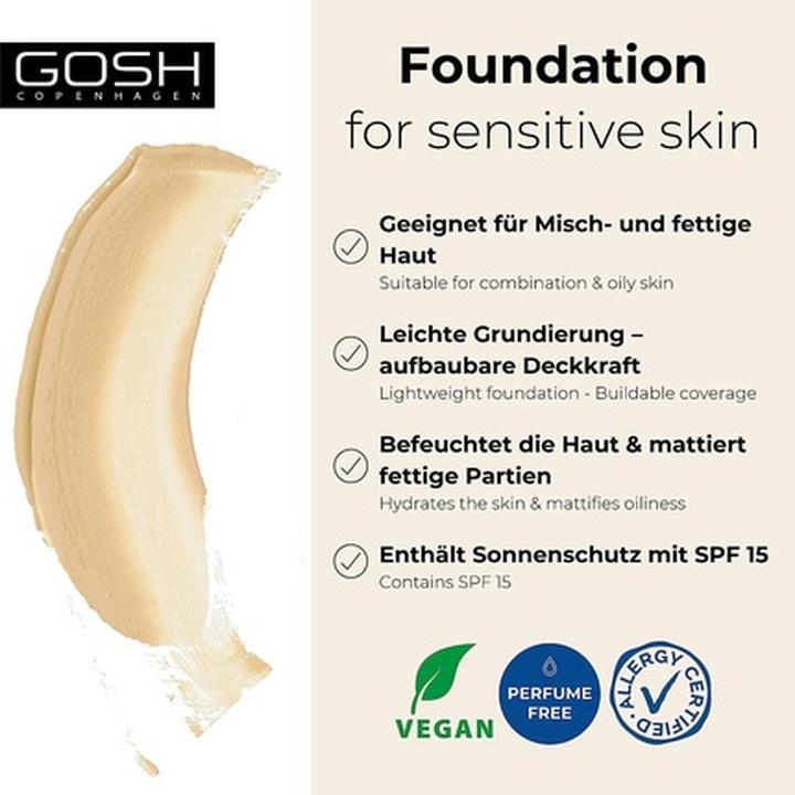 Actual product image Copenhagen GOSH - Hydramatt Foundation Medium 006Y 30 ml (006Y)