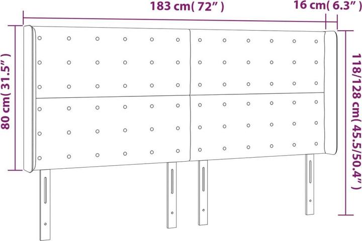 Actual product image vidaXL LED Kopfteil (183 x 16 x 128 cm)