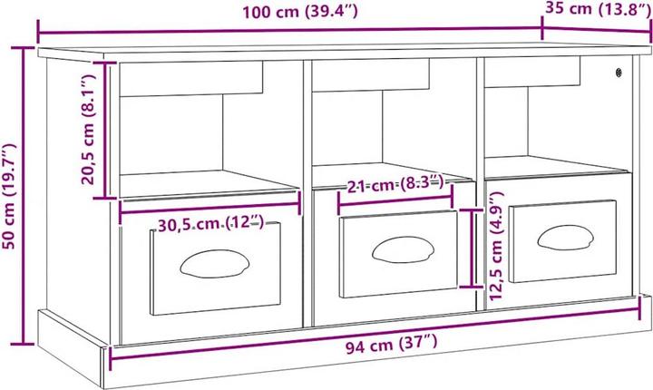 Image du produit vidaXL TV-Schrank (100 x 35 x 50 cm)