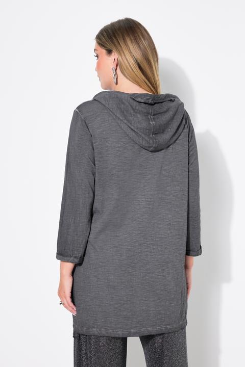 Produktbild Miamoda T-Shirt, A-Linie, ColdDyed, Strass-Verlauf, Kapuze (42)