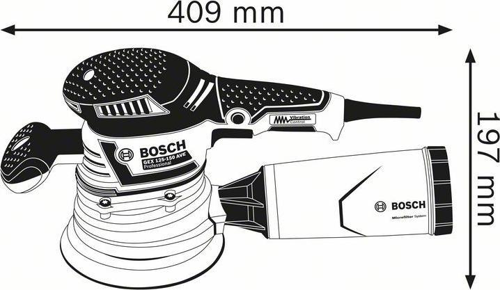 Immagine prodotto Bosch Professional GEX 125-150 AVE Set AVE incl. L-BOXX (Levigatrici rotorbitali, 400 W)