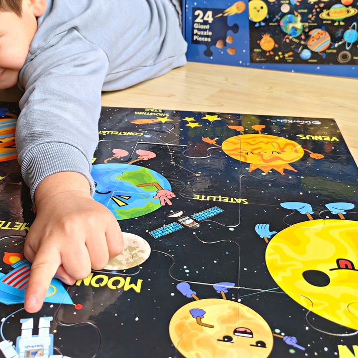 Image du produit DoerKids Système solaire puzzle de sol géant (24 pièces)