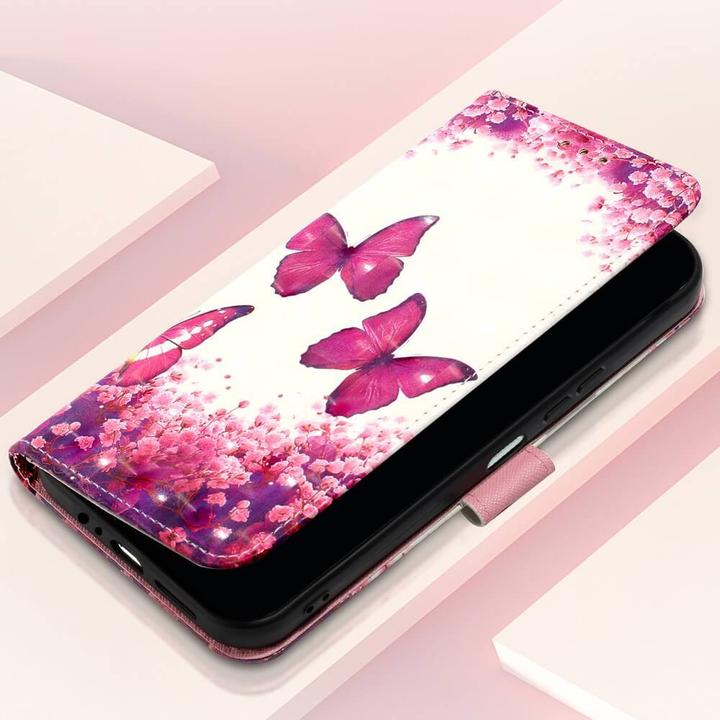 Actual product image Cover-Discount Galaxy A34 - Case glitter effect butterflies pink (Samsung Galaxy A34 5G)
