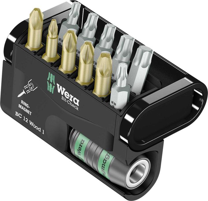 Image du produit Wera Bit-Check 12 Wood 1 (Croix Phillips PH M2, Croix Pozidriv PZ M1, Croix Pozidriv PZ M2, Croix Pozidriv PZ M3)