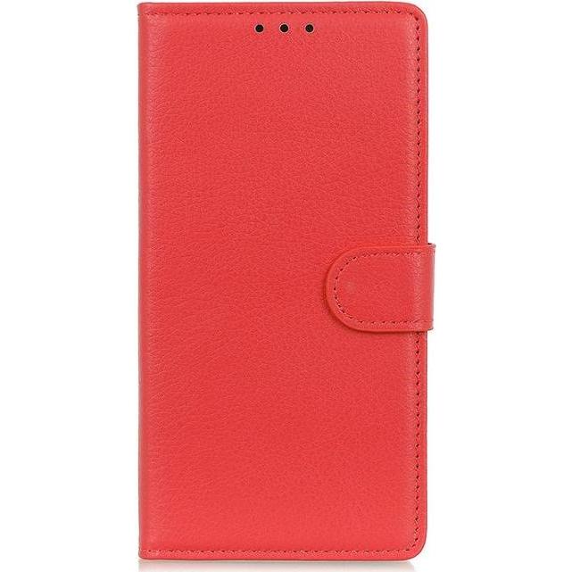 MU Classic Litchi Leder Bookcover Series (Nokia G50), Smartphone Hülle, Rot