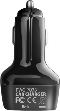 Actual product image Axagon PWC-PQ38 Car charger, 1x USB-A QC 3.0 + 1x USB-C PD, 38W, CL connector - black