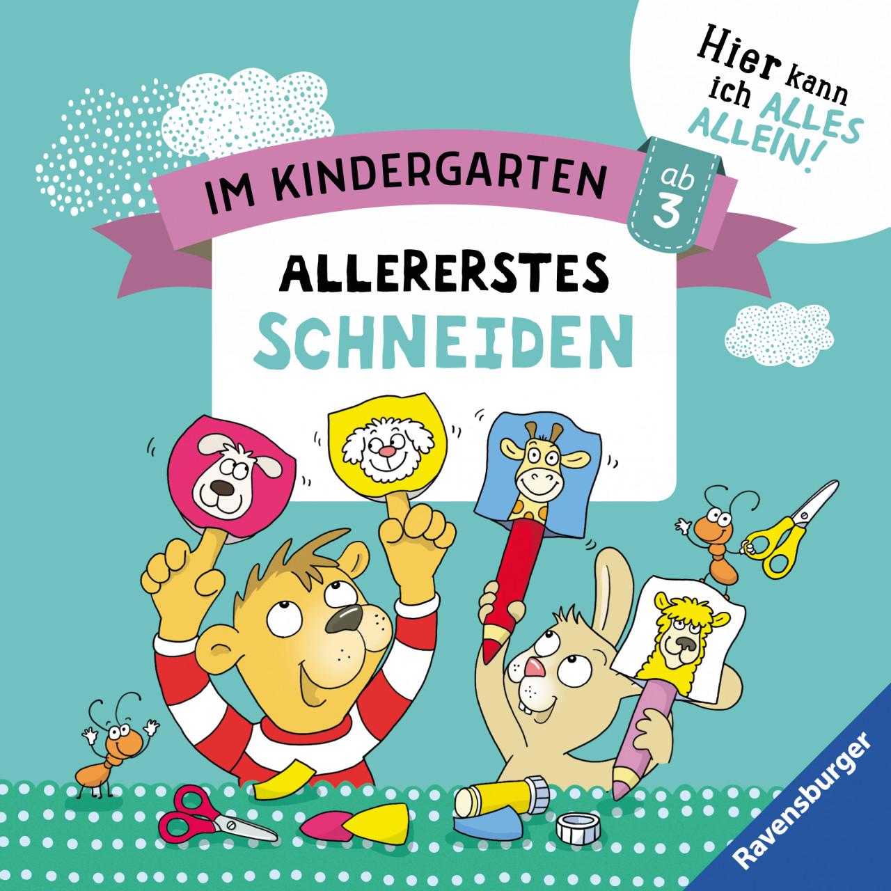 Im Kindergarten: Allererstes Schneiden, Kinderbücher von Kirstin Jebautzke, Theresia Koppers