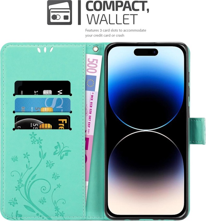 Immagine prodotto Cadorabo Cover per Apple iPhone 14 PRO MAX in stile libro a fiori (Apple iPhone 14 Pro Max)