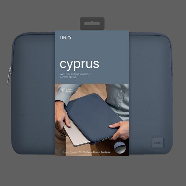 Actual product image Uniq Case Bag Cyprus laptop Sleeve 14 cali blue/abyss blue Water-resistant Neoprene (14")