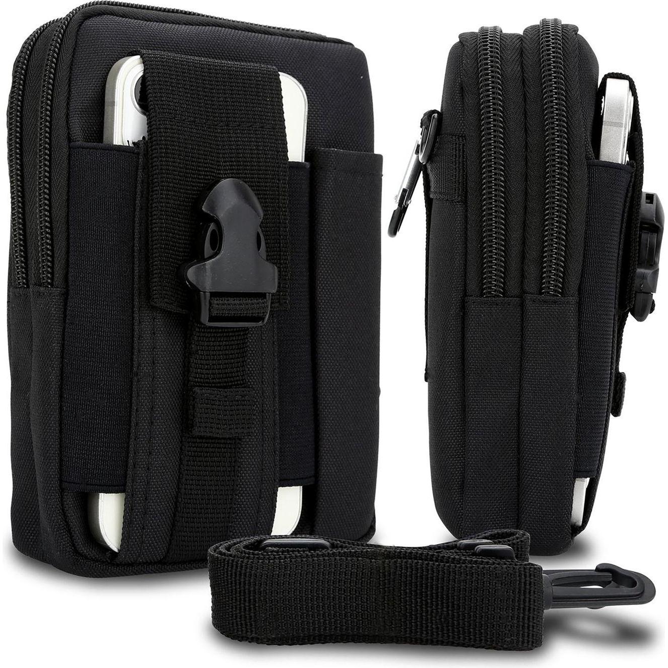 Cadorabo Handytasche für HTC ONE SV Hülle im Militär Style (HTC One S), Smartphone Hülle, Schwarz