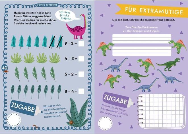 Actual product image Rechenrätsel für mutige Kinder - Wilde Welt der Dinos - ab 6 Jahren (German, Janine corner, Ulrike Rogler, 2024)
