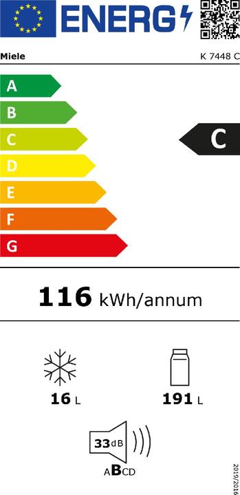 Energie-Label Miele K 7448 C (206 l)