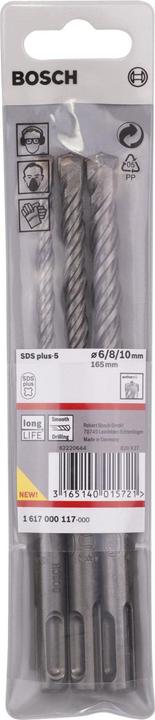 Produktbild Bosch Zubehör SDS plus-5 Hammerbohrer-Set, 3-tlg., 6/8/10 mm (10 mm, 8 mm, 6 mm)