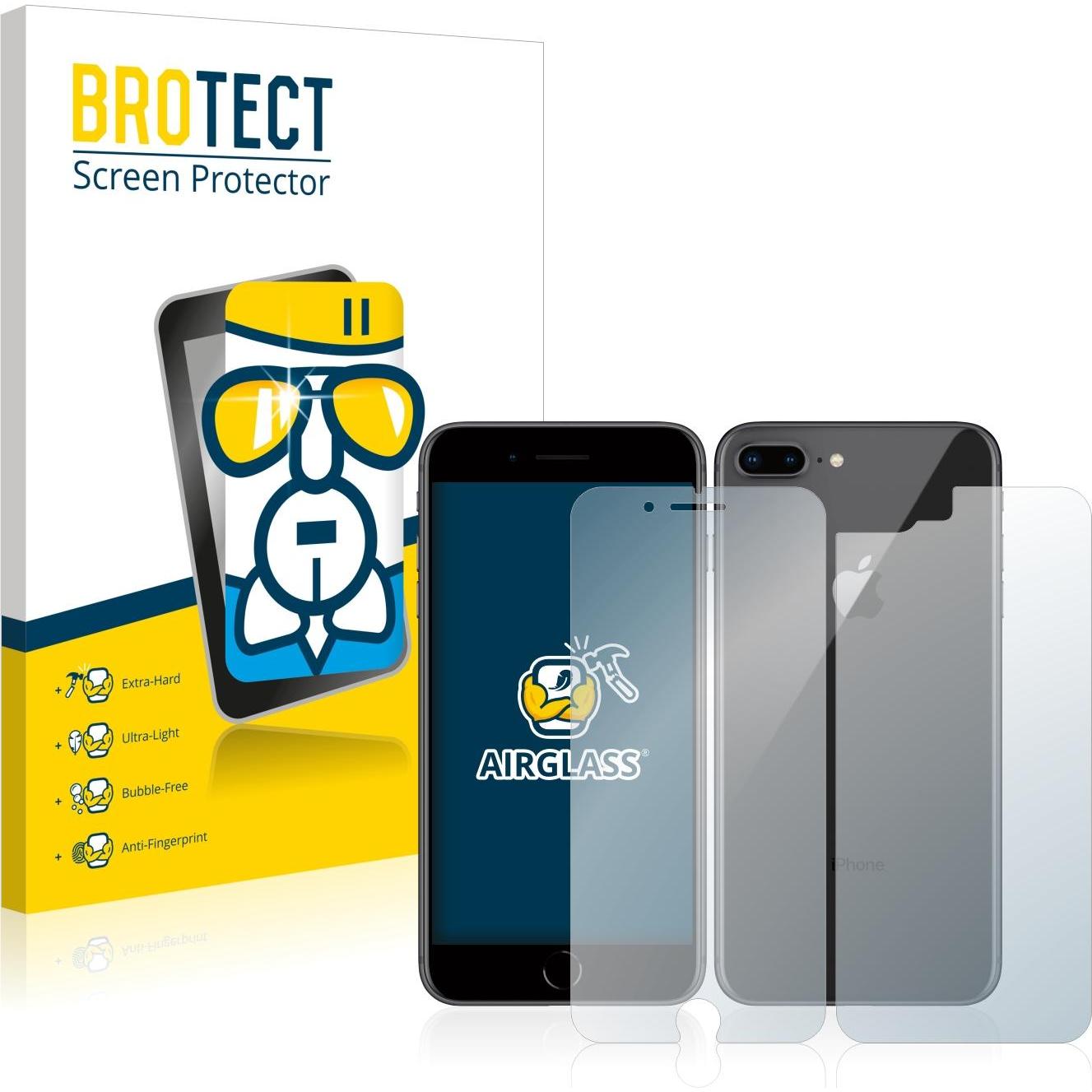 BROTECT AirGlass Panzerglasfolie (1 Stück, Apple iPhone 8 Plus), Smartphone Schutzfolie, Transparent