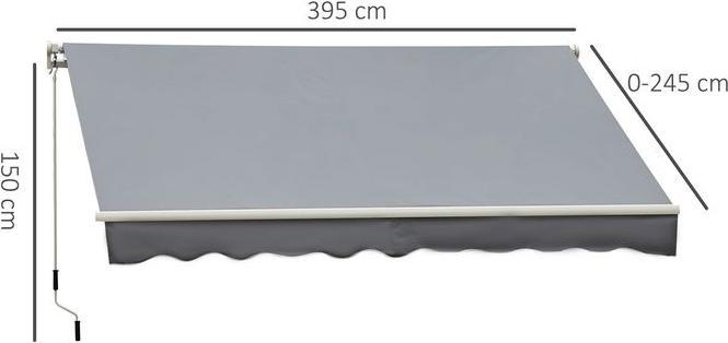 Immagine prodotto Swisshandel24 tenda da sole manuale a bracci pieghevoli per balcone 4m con manovella protezione solare montaggio (2.45 m)