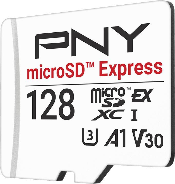 Actual product image PNY SD MicroSD 128GB microSD Express (128 GB, microSDXC, U3, UHS-I)