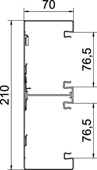 Actual product image OBO Bettermann OBO GS-D70210CW symmetrical device installation duct 70x210x2000 re (200 cm)