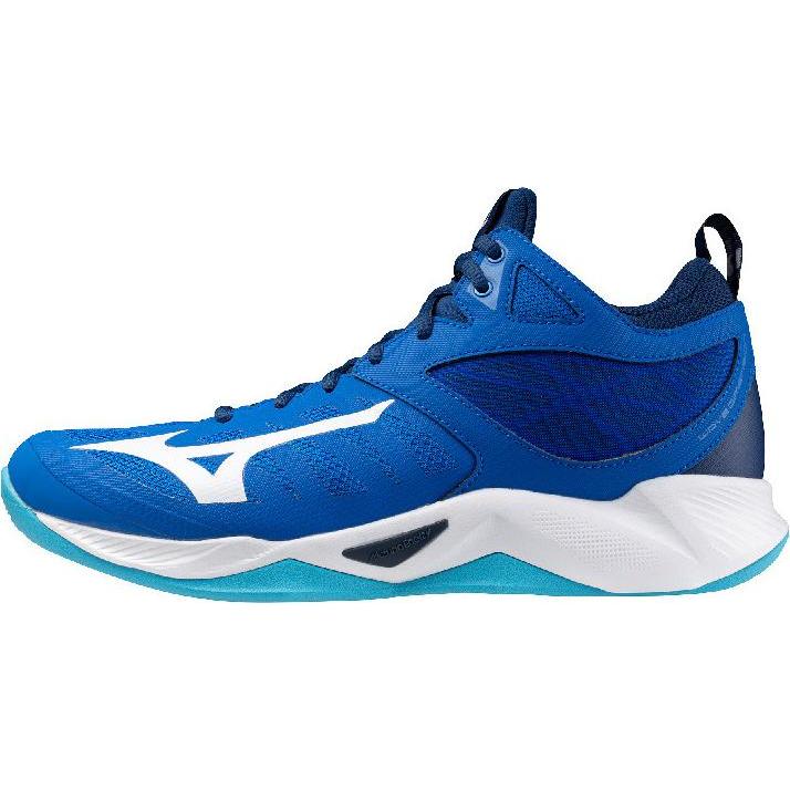 Mizuno, Hallenschuhe, wave dimension mid indoor schuhe (46.5), Blau