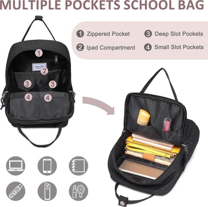 Produktbild Only-Bags.Store Schulrucksack für Teenager, leichter und wasserdichter Schulrucksack, multifunktionaler (8.90 l)