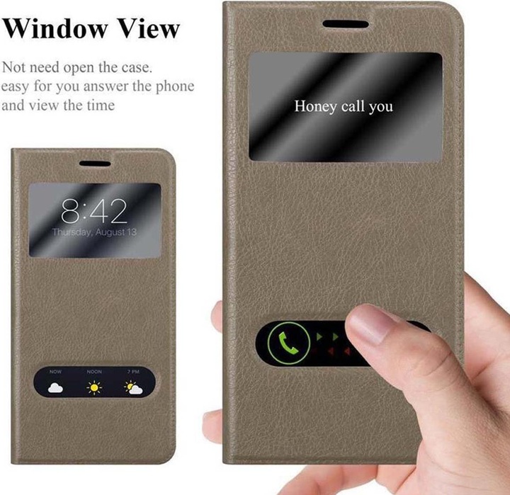 Actual product image Cadorabo Book with View double window cover (Microsoft Lumia 550)