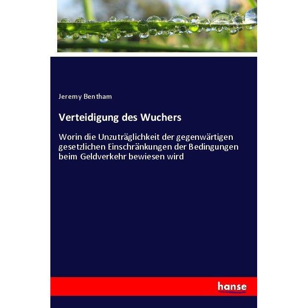 Bentham:Verteidigung des Wuchers, Sachbücher von Jeremy Bentham