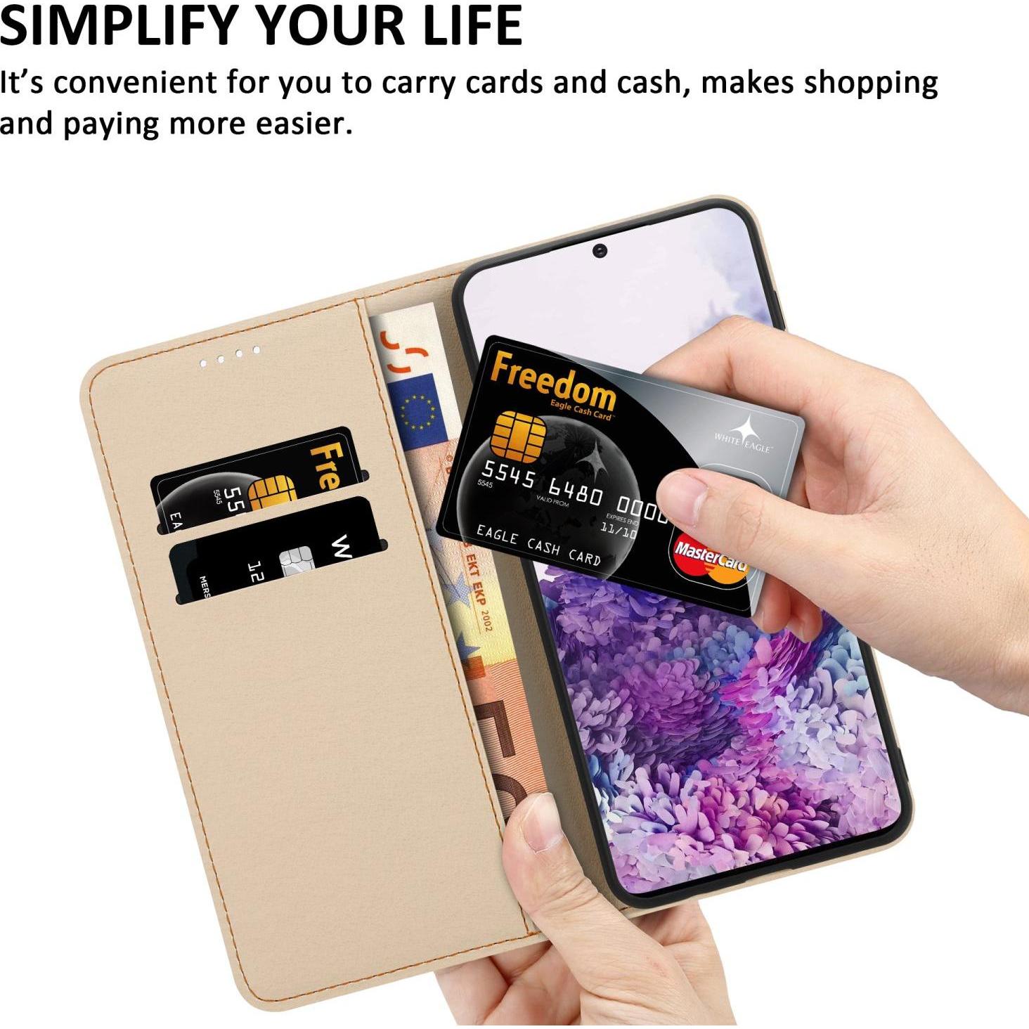 Thumbnail - Cadorabo Book Hülle mit Print (Samsung Galaxy S20+), Smartphone Hülle, Rosa