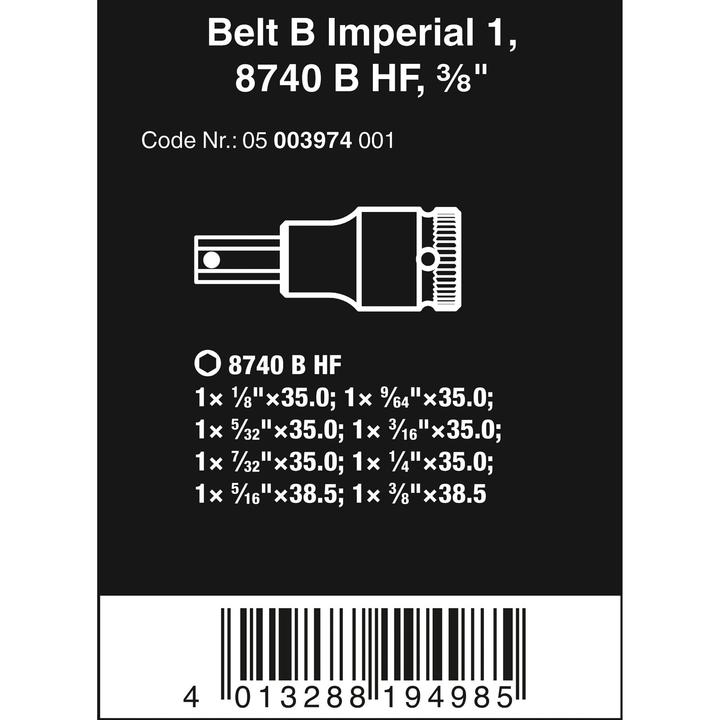 Produktbild Wera Belt B Imperial 1 Zyklop Bitnuss-Satz