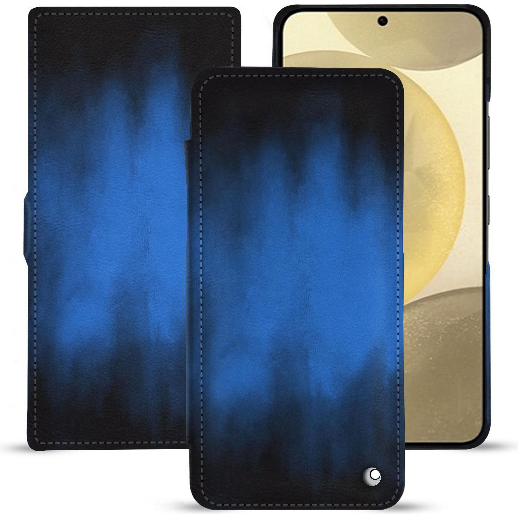 Noreve Lederschutzhülle horizontal (Samsung Galaxy S24+), Smartphone Hülle, Blau