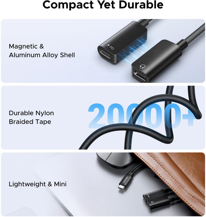 Produktbild Ugreen USB-C Audio Adapter for Headphones and Charging (USB-C, USB-C)