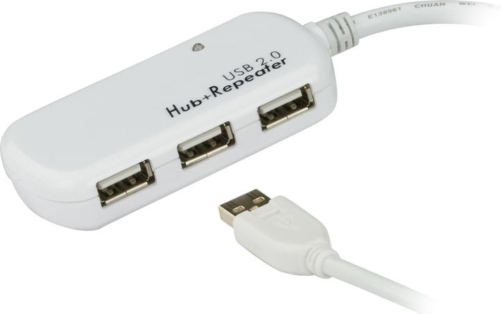 Aten USB 2.0 extender with 4-port hub (USB-A, 4 ports)
