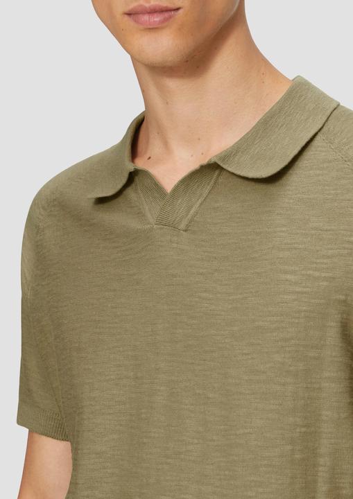 Produktbild S.Oliver Strickpullover Gestricktes Poloshirt mit Flammgarnstruktur (XXL)