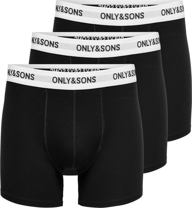 Immagine prodotto Only & Sons Onsfitz Solid Black Boxer 3pack Noos (L, confezione da 3)