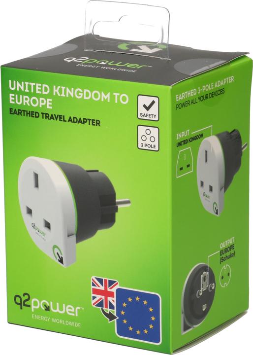 Produktbild Q2 Power Reiseadapter Grossbritannien nach Europa