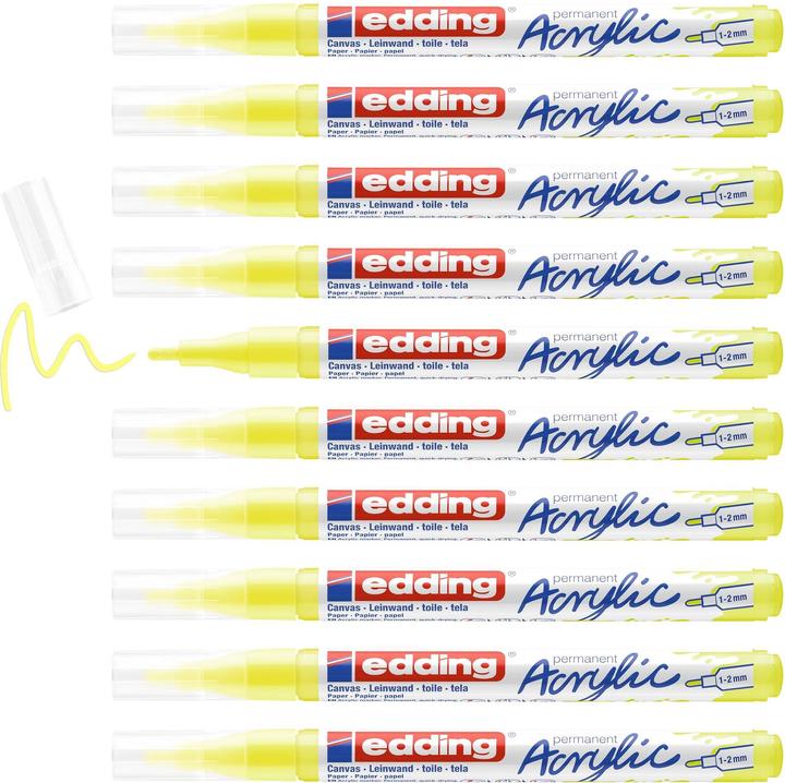 Immagine prodotto Edding Marcatore acrilico 5300 Fine (Giallo neon, 2 mm, 1 x)