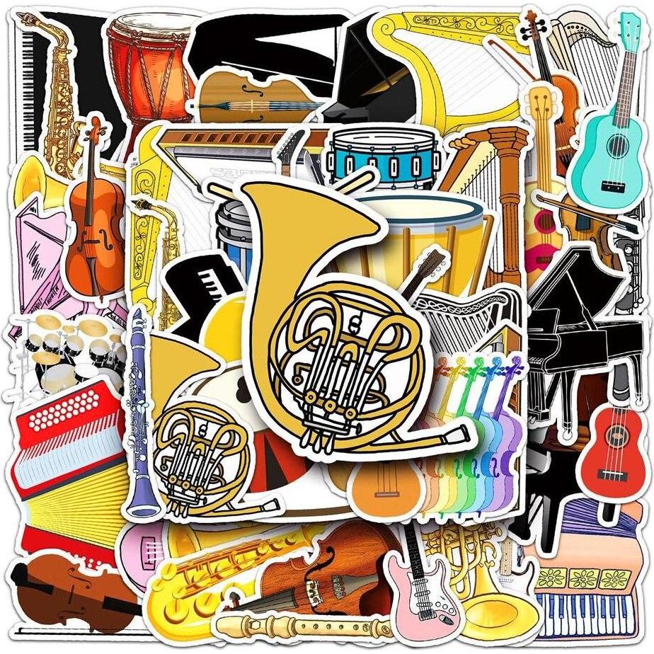 JTI, Sticker, Aufkleber - Musikinstrumente - 50 Stk