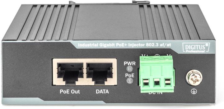 Image du produit Digitus Injecteur industriel Gigabit PoE+ 802.3 af/at 60W de puissance de sortie Rail DIN et montage... (802,3at (PoE+), 60 W)