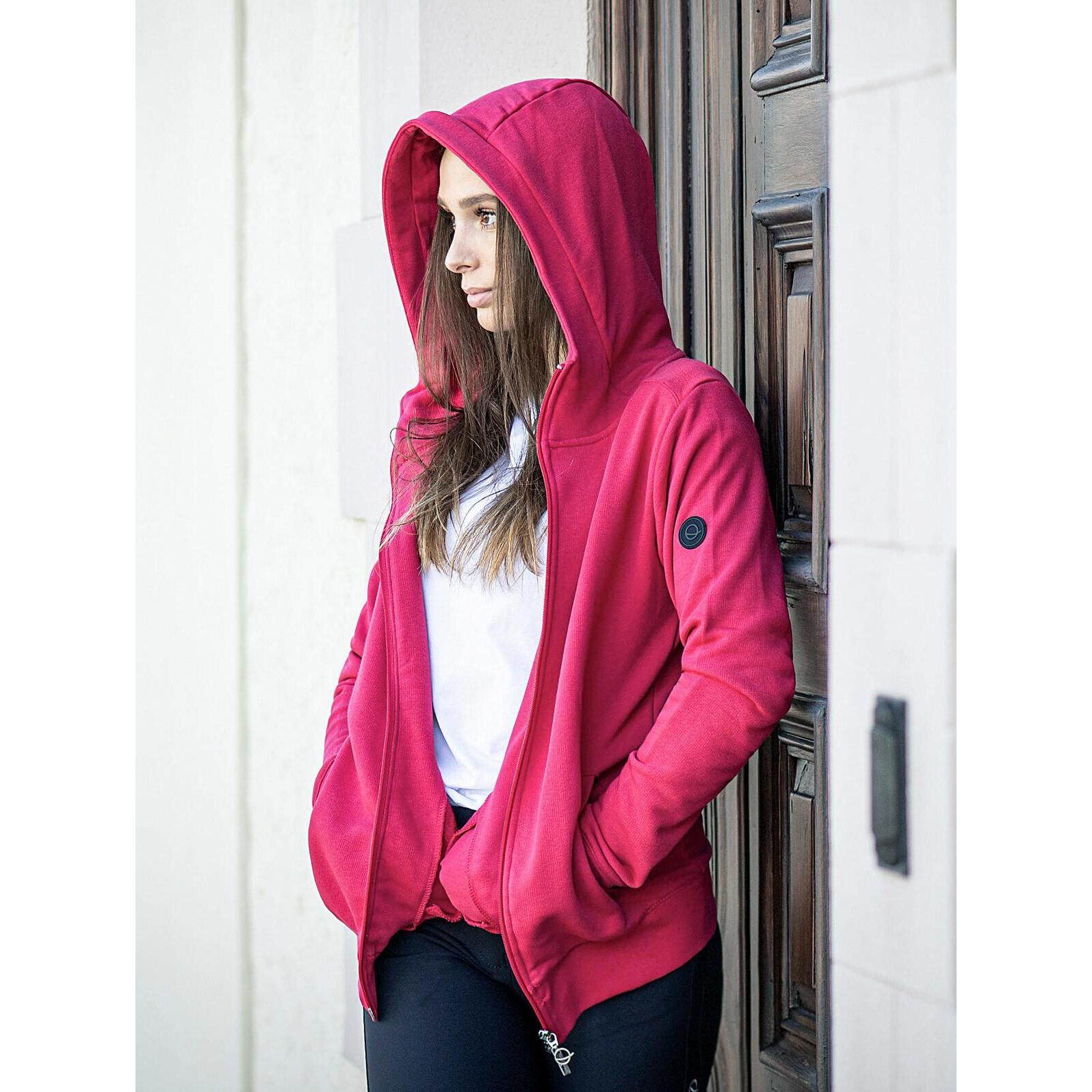 Thumbnail - Eqode, Damen, Pullover, reitsweatshirt mit kapuze full zip damen debra, Pink, (XS)