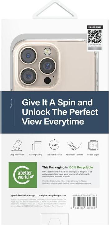 Immagine prodotto Uniq Swivix 360 Rotating Kickstand Case for iPhone 16 Pro Max - Gold (Apple iPhone 16 Pro Max)